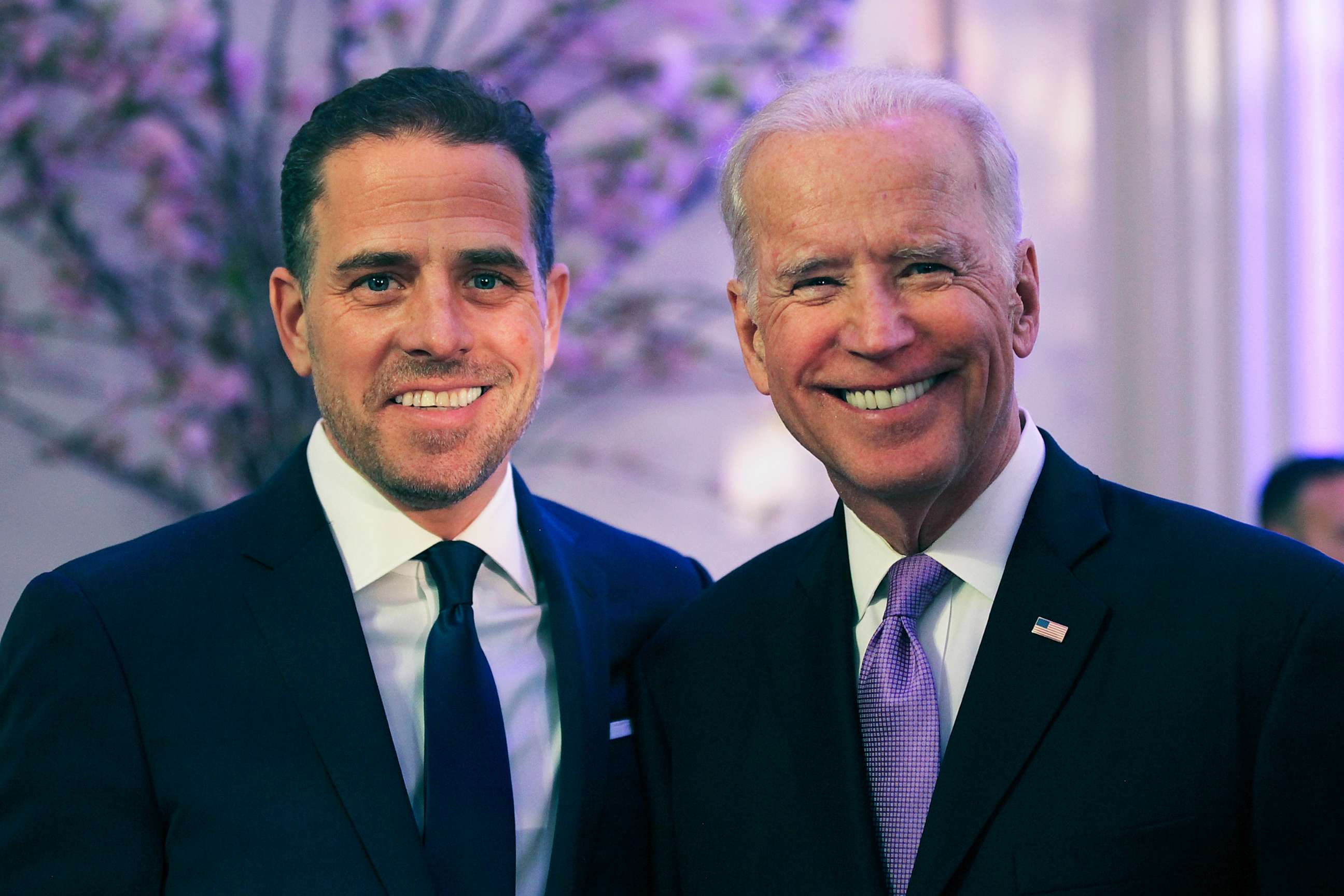 PHOTO: Hunter Biden and his father, then Vice President Joe Biden, attend the World Food Program USA's Annual McGovern-Dole Leadership Award Ceremony at Organization of American States, April 12, 2016, in Washington, D.C.