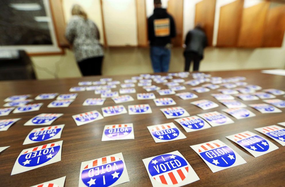 PHOTO: People vote at Jamestown Town Hall in Kieler, Wis., Nov. 6, 2018.