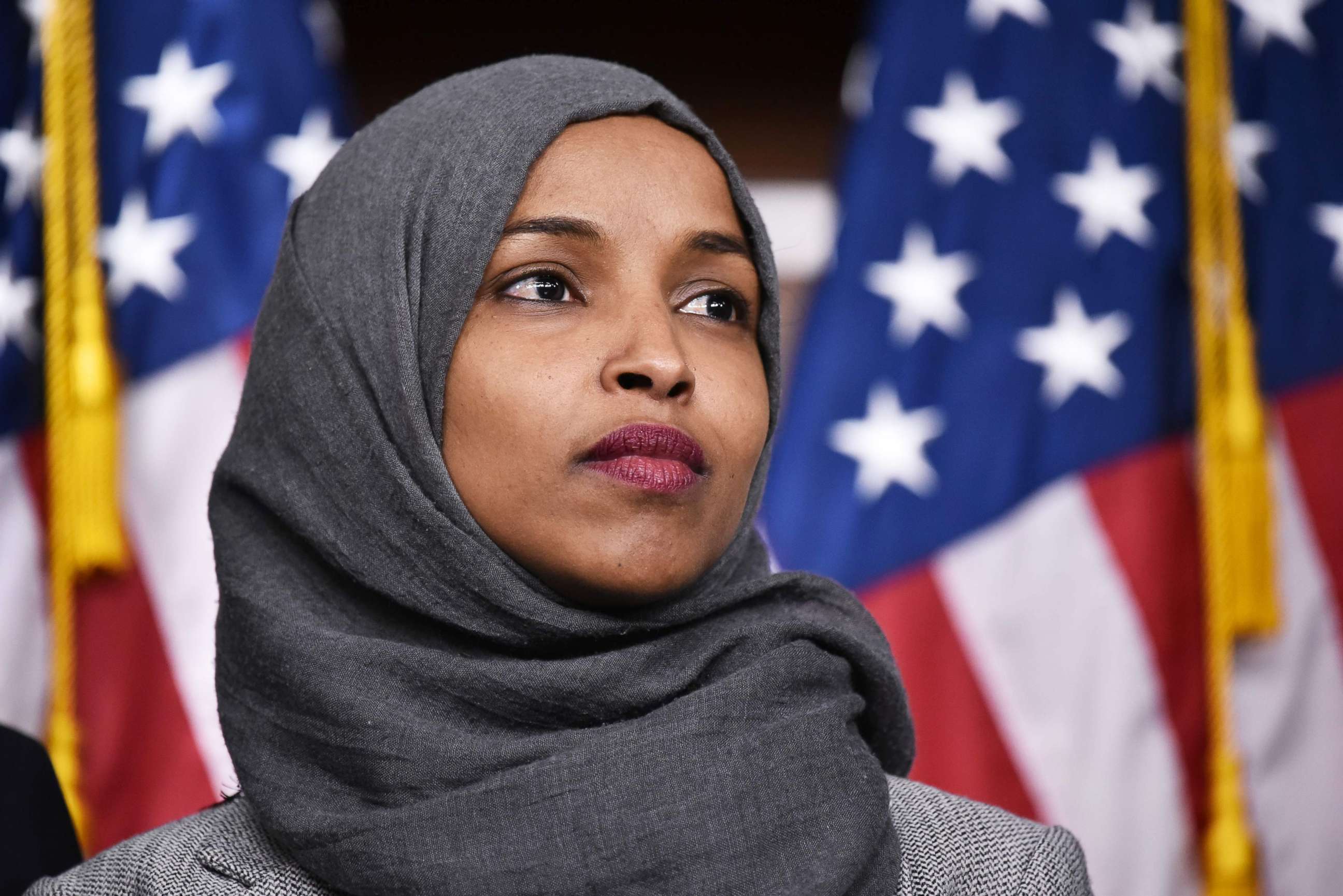 PHOTO: Ilhan Omar, D-MN, attends a press conference in the House Visitors Center at the Capitol in Washington, D.C., Nov. 30, 2018.