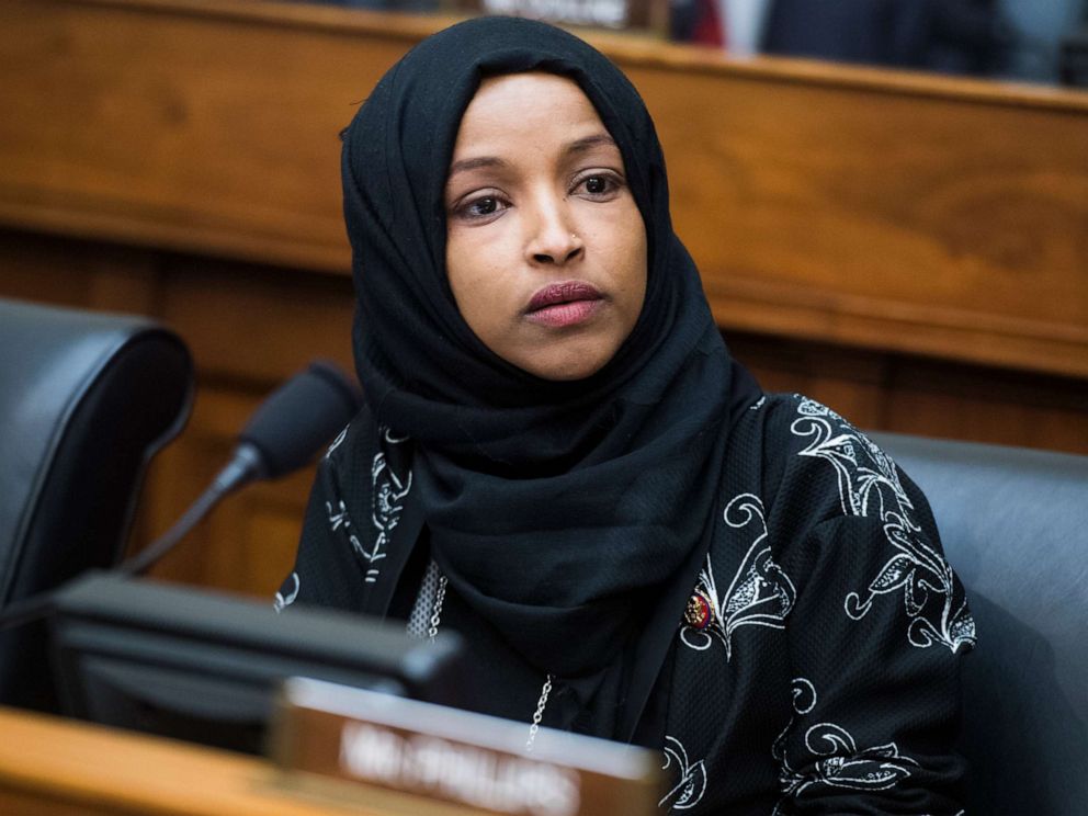 PHOTO: Rep. Ilhan Omar, D-Minn., attends a House Foreign Affairs Committee hearing in Rayburn Building titled Venezuela at a Crossroads, Feb. 13, 2019, in Washington.