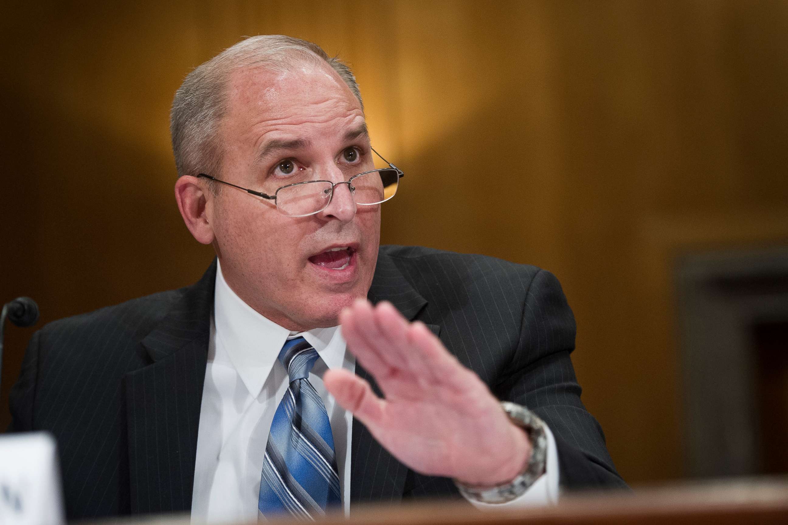 PHOTO: In this April 4, 2019, file photo, Mark Morgan, acting director of U.S. Immigration and Customs Enforcement, testifies before the Senate Homeland Security and Governmental Affairs Committee on Capitol Hill in Washington.