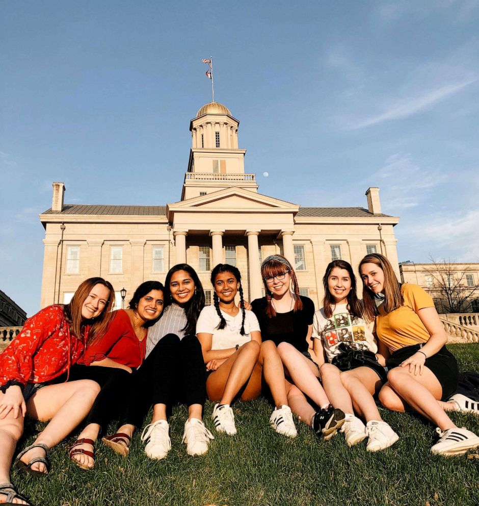 PHOTO:  Pareen Mhatre, third from left, is a biomedical engineering major at the University of Iowa.