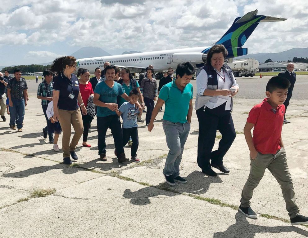   PHOTO: Separated families under President Donald Trump's zero tolerance policy return home to Guatemala City, Guatemala, on July 10, 2018, after being deported from the United States. 