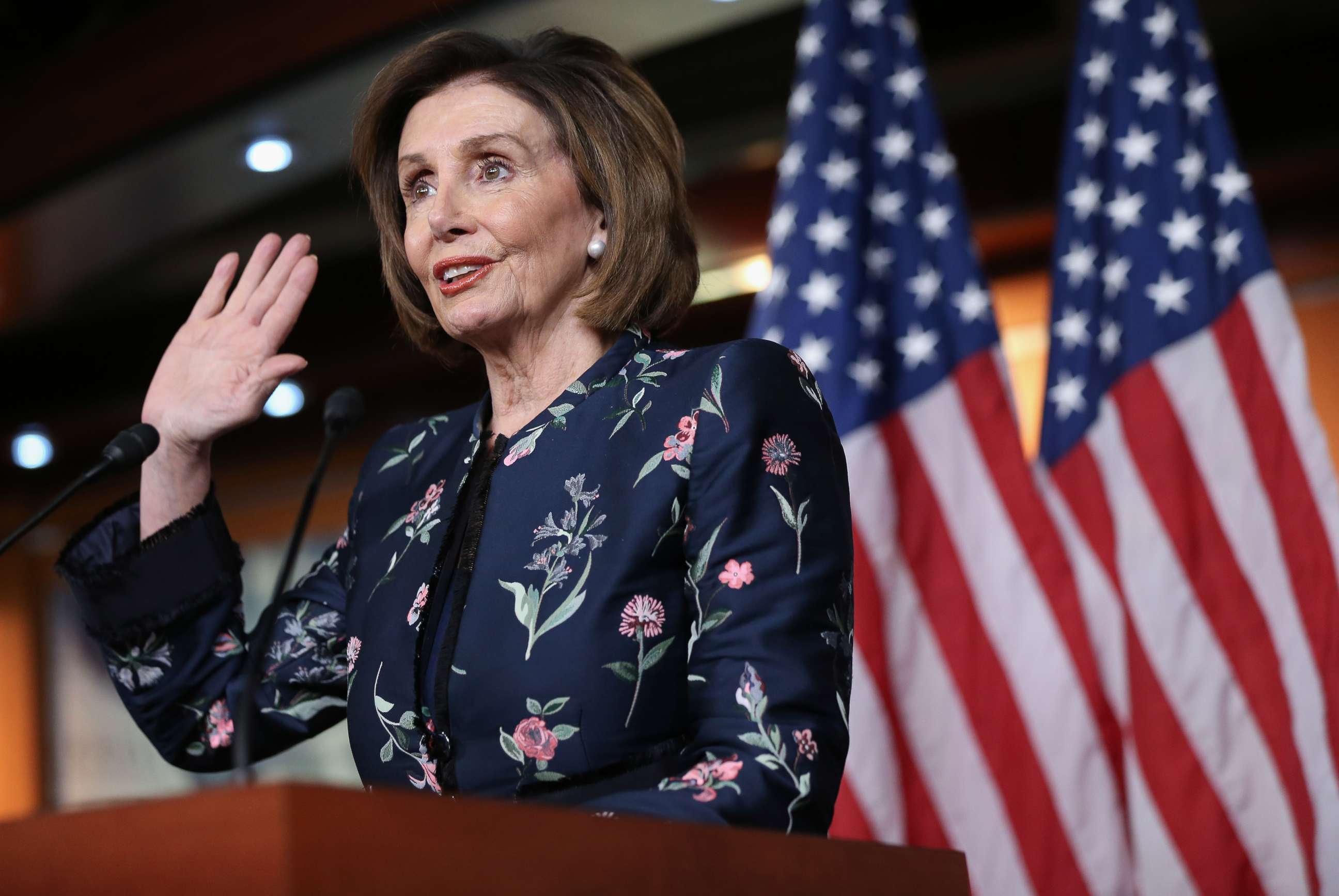 PHOTO: Speaker of the House Nancy Pelosi speaks at her weekly press conference at the U.S. Capitol on Jan. 30, 2020, in Washington.