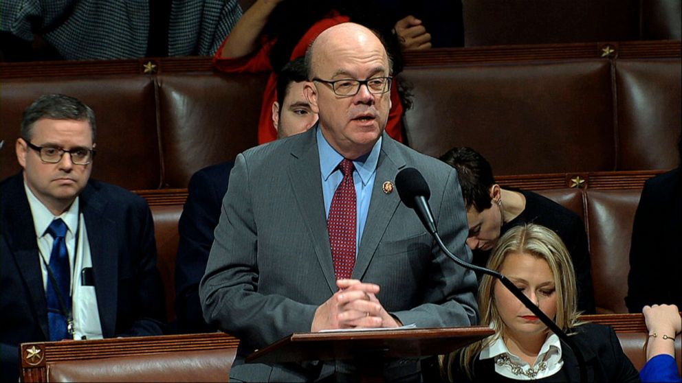 PHOTO: House Rules Committee chairman Rep. Jim McGovern speaks as the House of Representatives debates the articles of impeachment against President Donald Trump at the Capitol in Washington, Dec. 18, 2019.