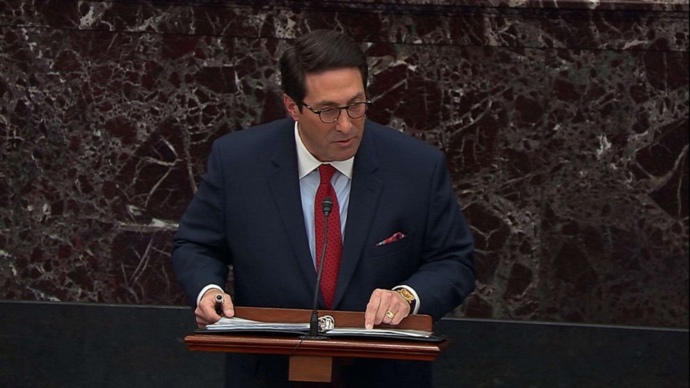 PHOTO: Legal Counsel for President Donald Trump Jay Sekulow speaks during impeachment proceedings against President Donald Trump at the Capitol, Jan. 27, 2020.