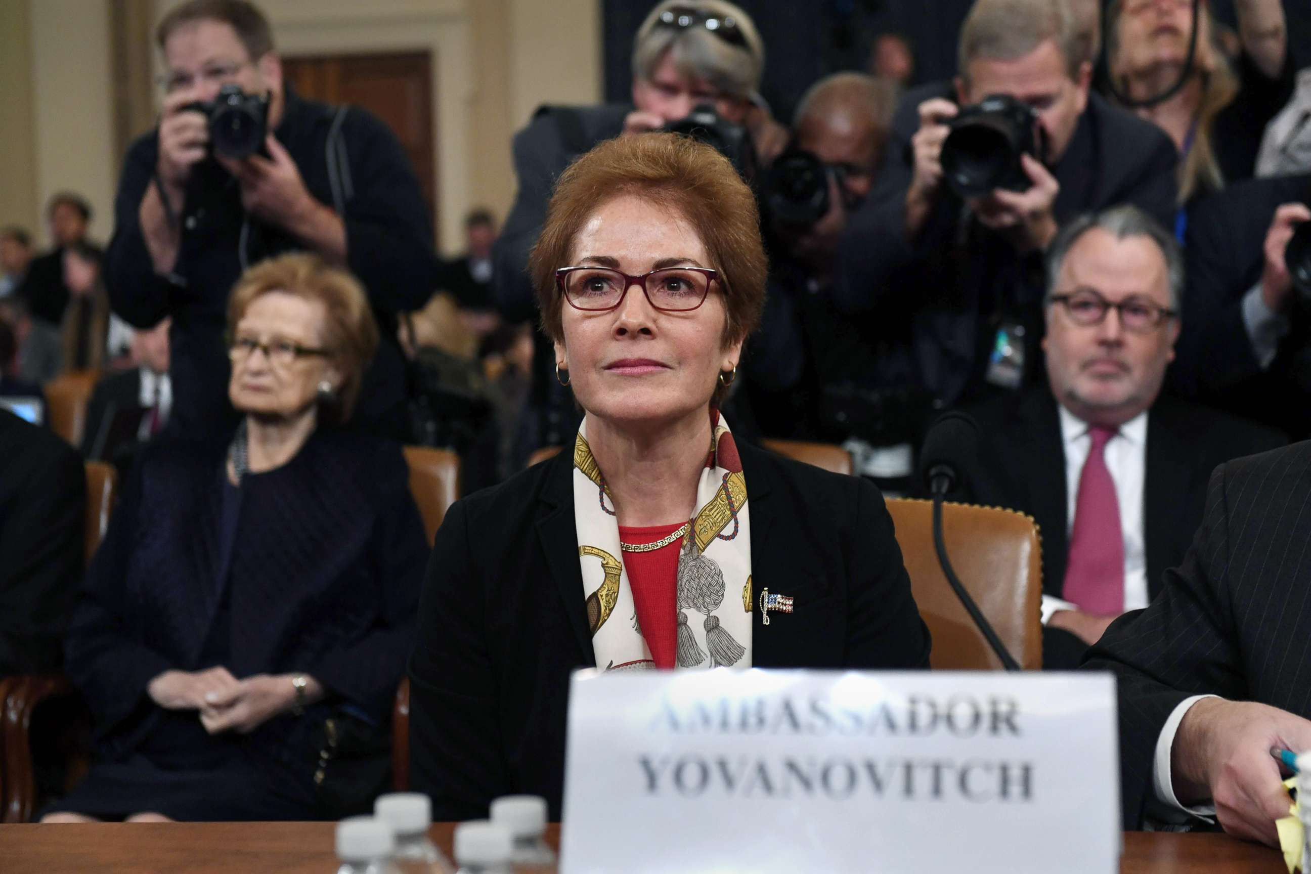 PHOTO: Former U.S. Ambassador to the Ukraine Marie Yovanovitch arrives to testify during the second public hearings as part of the impeachment inquiry into President Donald Trump, on Capitol Hill on Nov. 15, 2019 in Washington D.C.