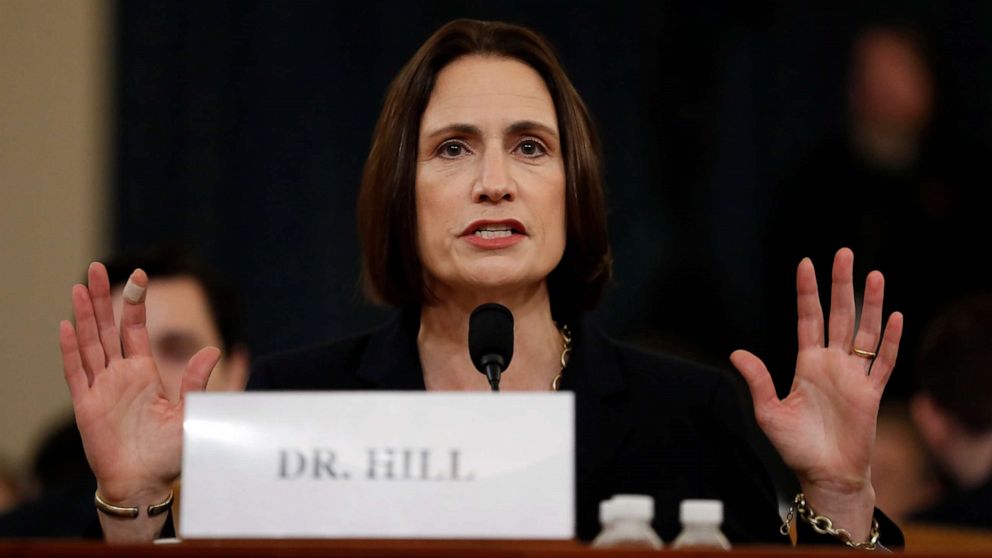 PHOTO: Former White House national security aide Fiona Hill testifies before the House Intelligence Committee on Capitol Hill in Washington, Nov. 21, 2019.