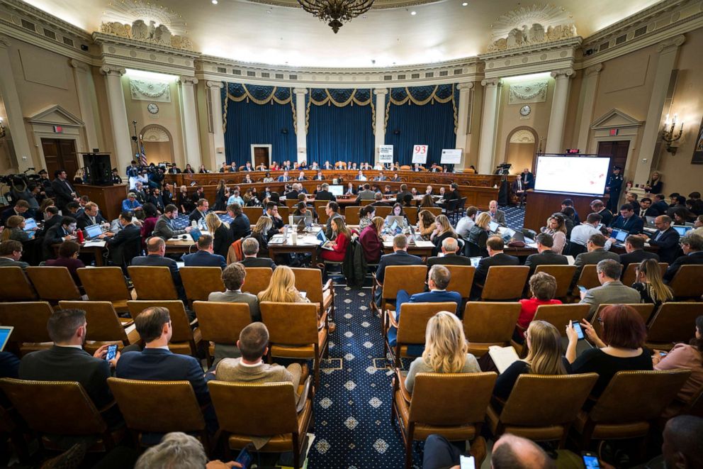 PHOTO: People fill the room before the House Intelligence Committee on Capitol Hill in Washington, Nov. 13, 2019.
