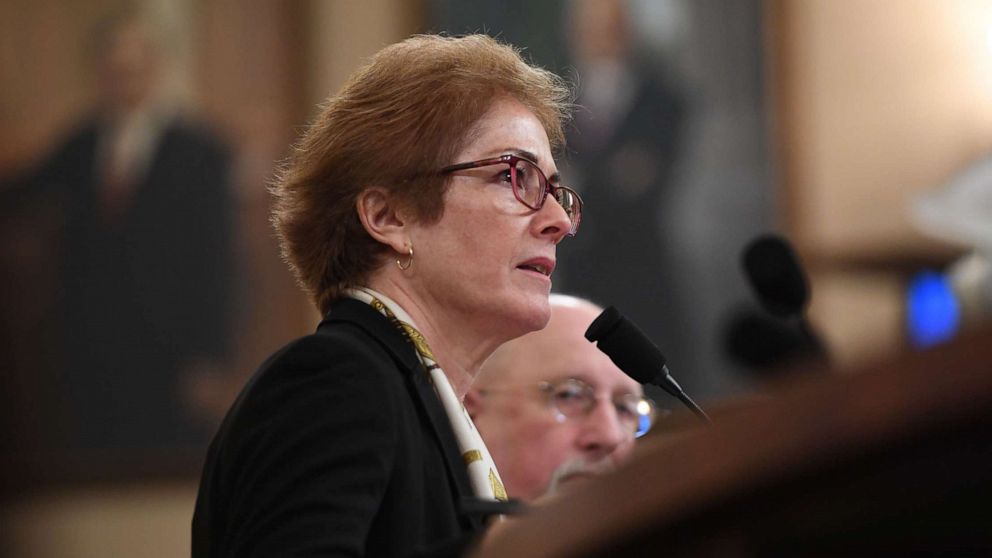 PHOTO: Former Ambassador to the Ukraine Marie Yovanovitch testifies before the House Permanent Select Committee on Intelligence as part of the impeachment inquiry into President Donald Trump, on Capitol Hill, Nov. 15, 2019, in Washington.