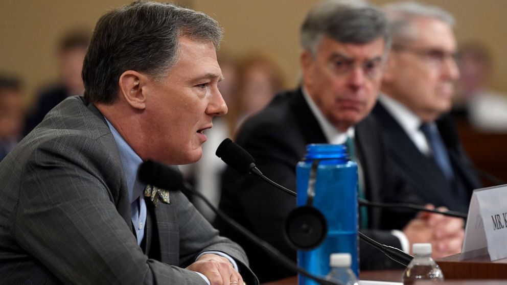 PHOTO: Career Foreign Service officer George Kent testifies before the House Intelligence Committee on Capitol Hill in Washington, Nov. 13, 2019.