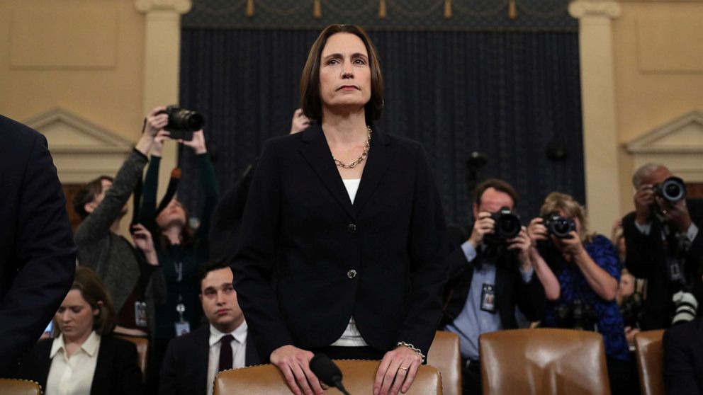 PHOTO: Fiona Hill, former senior director for Europe and Russia on the National Security Council before she testify to a House Intelligence Committee hearing in Washington, D.C., Nov. 21, 2019.