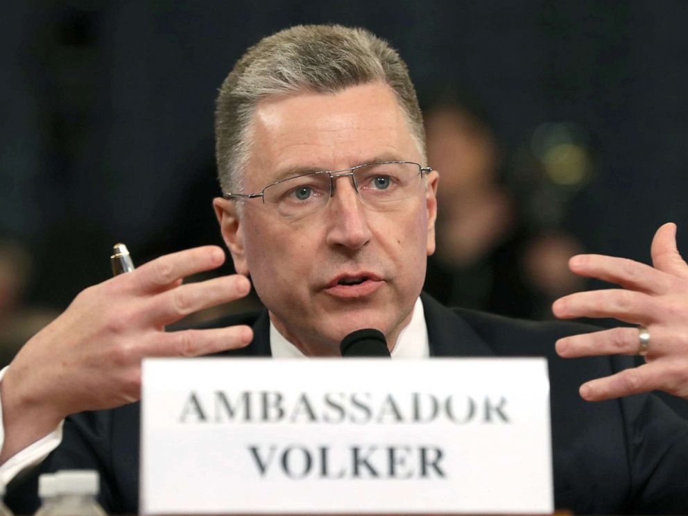 PHOTO: Former State Department special envoy to Ukraine Kurt Volker testifies before the House Intelligence Committee on Capitol Hill, Nov. 19, 2019.