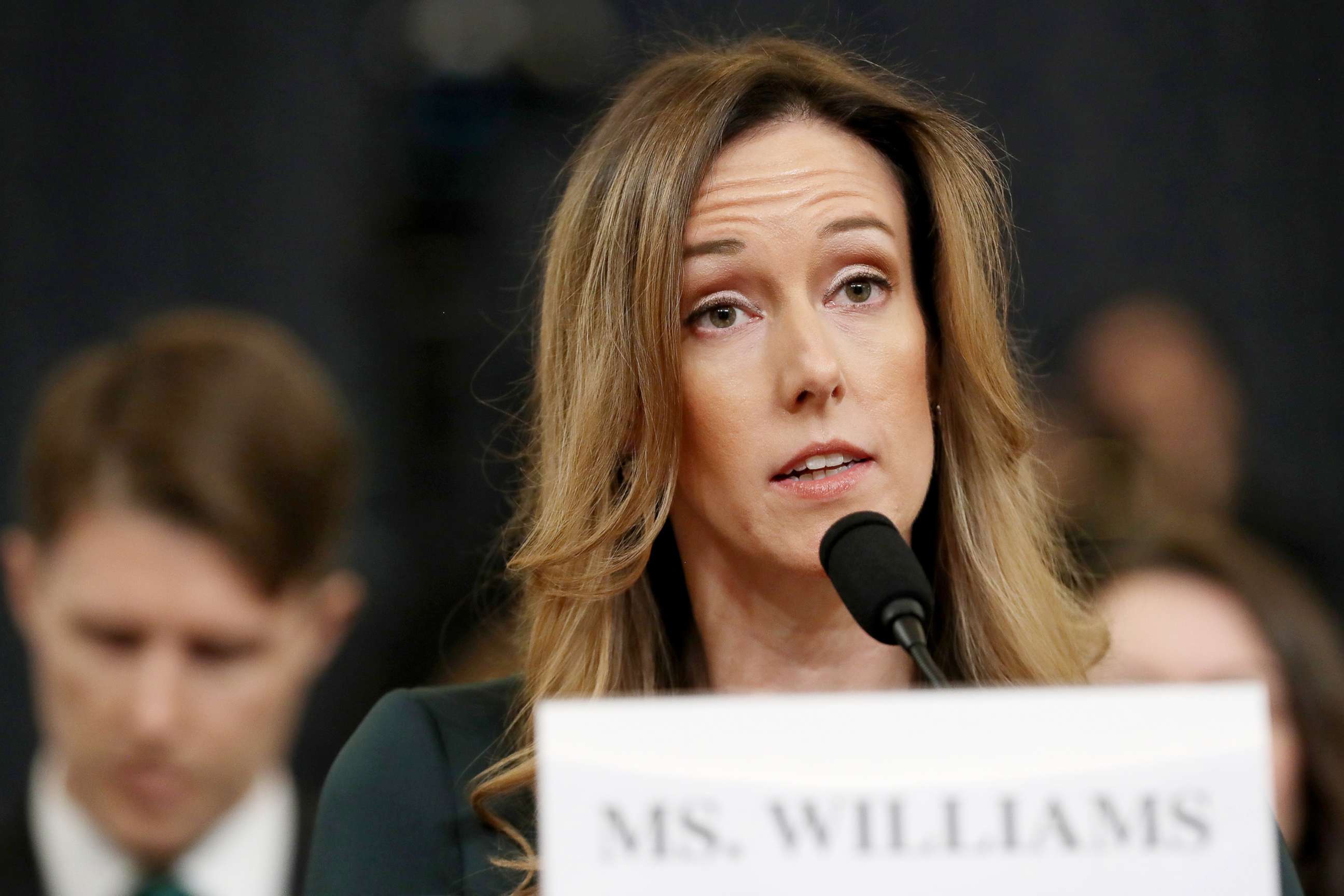 PHOTO:Jennifer Williams, an aide to Vice President Mike Pence, testifies on Capitol Hill in Washington, D.C. on Nov. 19, 2019.