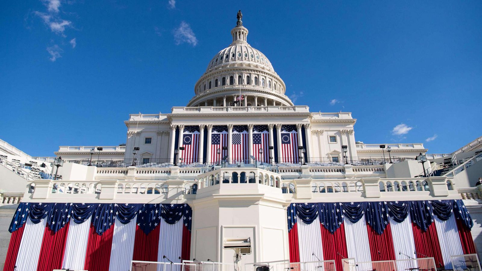 PHOTO: Preparations continue one ahead of the presidential inauguration of Joe Biden at the U.S. Capitol in Washington, D.C., Jan. 19, 2021.