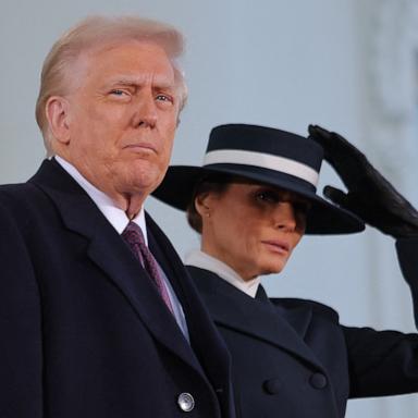 PHOTO: President-elect Donald Trump and his wife Melania Trump look on as they meet with U.S. President Joe Biden and first lady Jill Biden on inauguration day of Donald Trump's second presidential term in Washington, Jan. 20, 2025. 