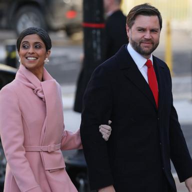 PHOTO: Usha Vance and Vice President-elect, Sen. J.D. Vance arrive for service at St. John's Church as part of Inauguration ceremonies on January 20, 2025 in Washington, DC.