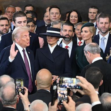 PHOTO: Donald Trump is sworn in as the 47th US President in the US Capitol Rotunda in Washington, DC, on Jan. 20, 2025.