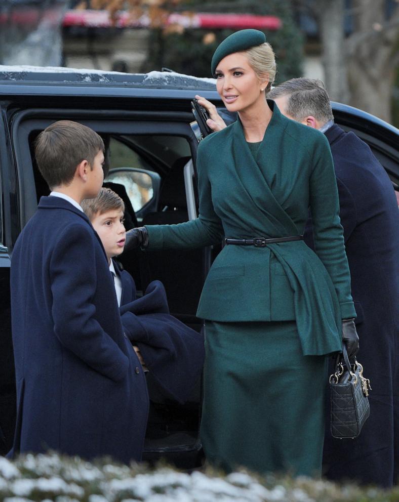 PHOTO: President-elect Donald Trump's daughter Ivanka Trump arrives for a service at St. John's Church on Inauguration Day of Donald Trump's second presidential term in Washington, Jan. 20, 2025.