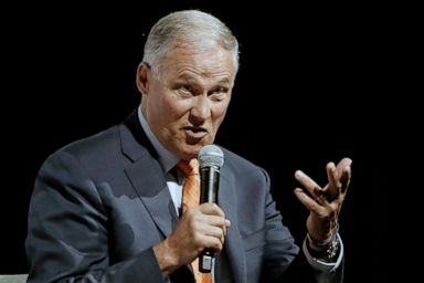 PHOTO: Democratic presidential candidate Jay Inslee speaks during a forum sponsored by Netroots, July 13, 2019, in Philadelphia.