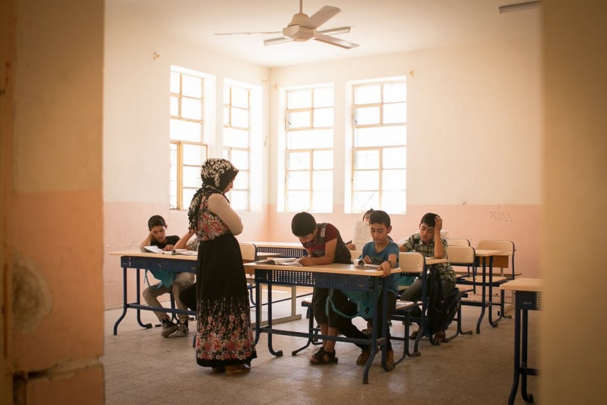 PHOTO: Students in Kurdish language class at Garanawa Elementary School in Erbil on June 28, 2014