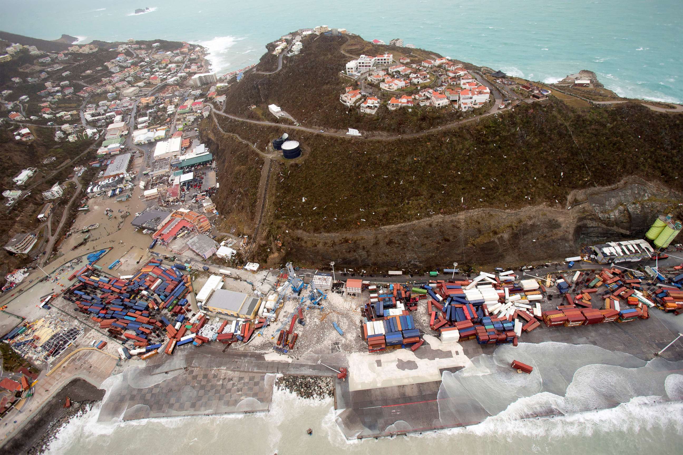 PHOTO: A view of the aftermath of Hurricane Irma on Sint Maarten Dutch part of Saint Martin island in the Caribbean, Sept. 6, 2017.