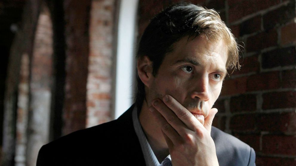 PHOTO: Journalist James Foley responds to questions during an interview with The Associated Press in Boston, May 2011.