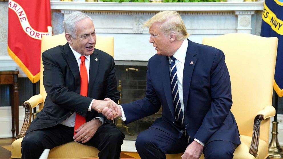 PHOTO: President Donald Trump meets with Israeli Prime Minister Benjamin Netanyahu in the Oval Office of the White House, Jan. 27, 2020. 