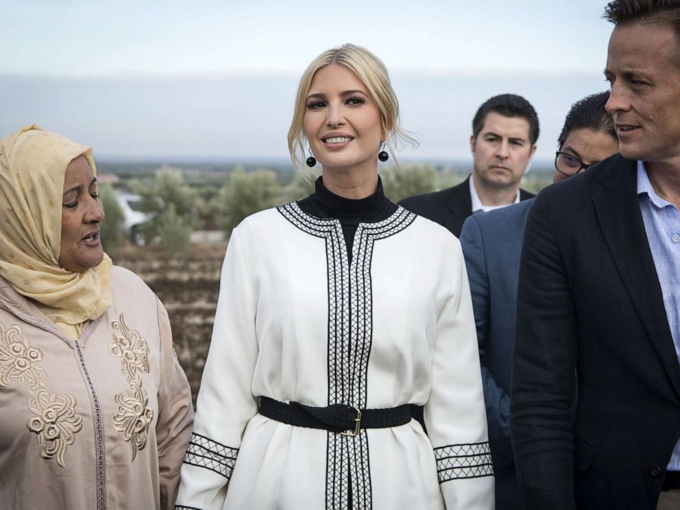 PHOTO: Ivanka Trump meets with local women farmers in the Moroccan city of Sidi Kacem on November 7, 2019.