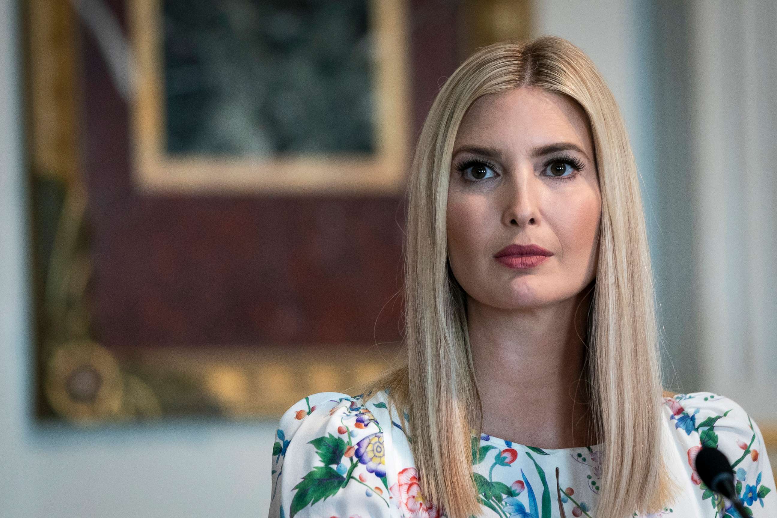 PHOTO: Ivanka Trump listens attends an event, Aug. 4, 2020, in Washington, D.C.