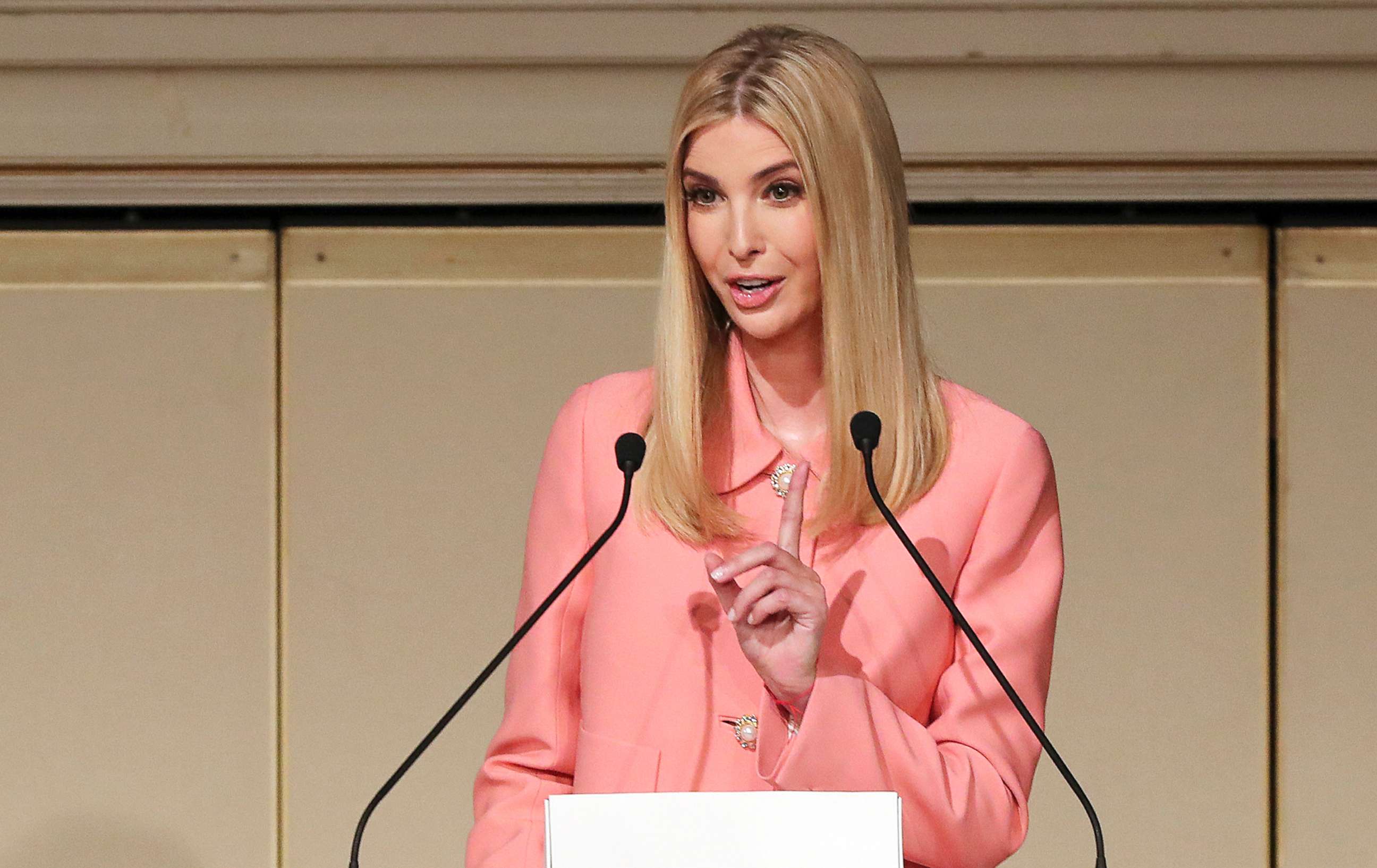 PHOTO: Ivanka Trump, the daughter and advisor to U.S. President Donald Trump, delivers a speech at World Assembly for Women: WAW! 2017 conference in Tokyo, Nov. 3, 2017. 