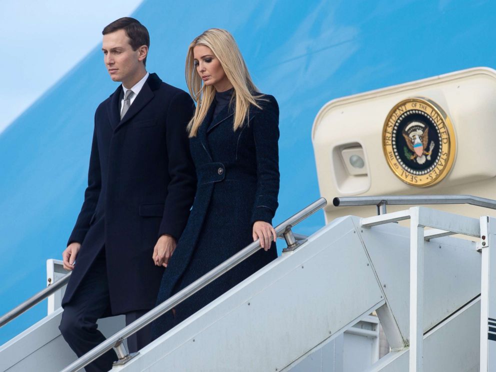 PHOTO: Ivanka Trump and Jared Kushner disembark from from Air Force One upon arrival at Pittsburgh International Airport in Pittsburgh, Oct. 30, 2018.