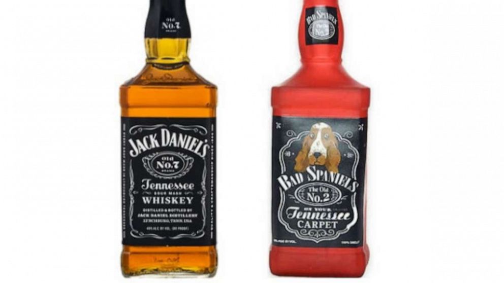 PHOTO: In an image released by the U.S. Supreme Court, a Jack Daniels bottle is shown alongside a Bad Spaniel dog toy.