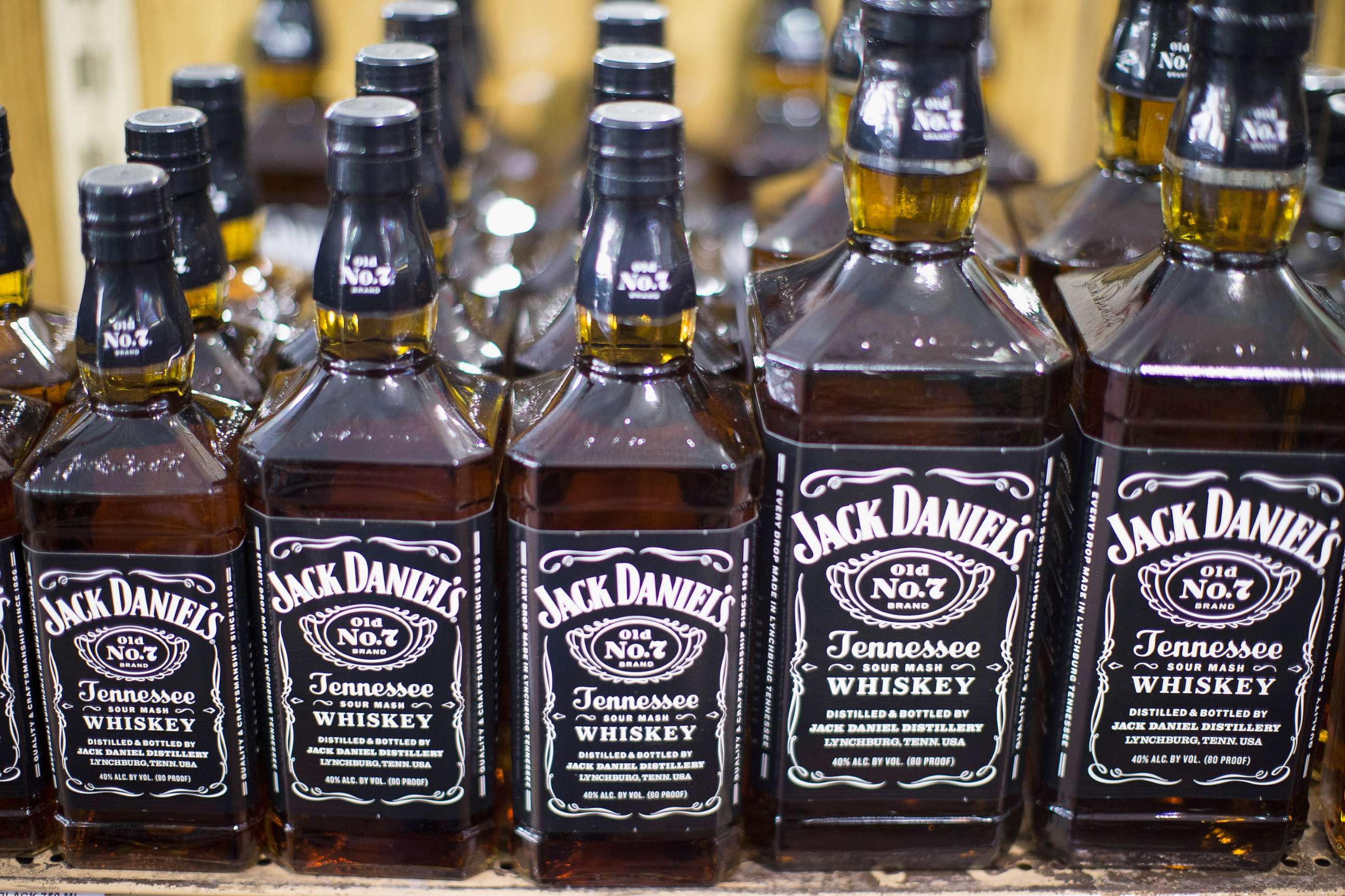 PHOTO: Jack Daniels Tennessee Whiskey is offered for sale at a liquor store on Feb. 3, 2015 in Chicago.