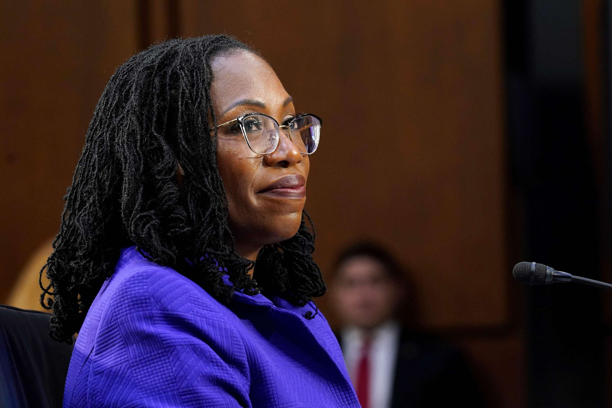 PHOTO: Supreme Court nominee Ketanji Brown Jackson listens during her Senate Judiciary Committee confirmation hearing on Capitol Hill in Washington, D.C, March 21, 2022.