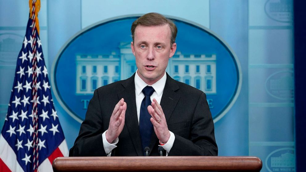 PHOTO: In this Dec. 12, 2022, file photo, White House national security adviser Jake Sullivan speaks during the daily briefing at the White House in Washington, D.C.