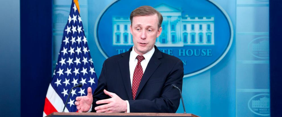 PHOTO: National Security Advisor Jake Sullivan speaks during a news briefing at the White House on December 4, 2023, in Washington. 