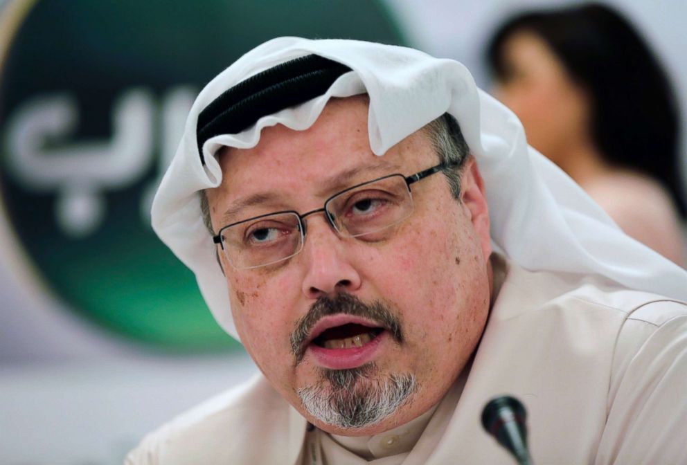 PHOTO: Saudi journalist Jamal Khashoggi speaks in Manama, Bahrain, Feb. 1, 2015.