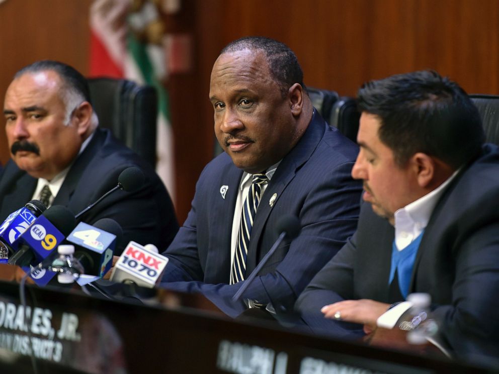 PHOTO: Inglewood Mayor James Butts Jr. listens during special meeting Thursday June 15, 2017 in Inglewood, Calif.