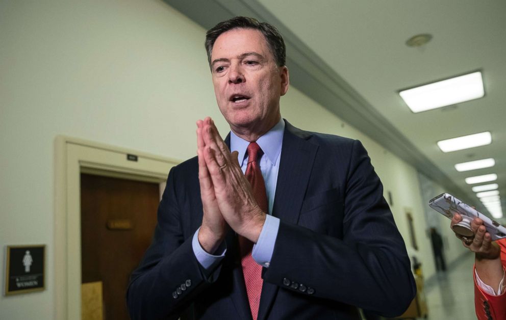 PHOTO: Former FBI Director James Comey speaks to reporters on Capitol Hill Washington, Dec. 17, 2018, after a second closed-door interview with two Republican-led committees.