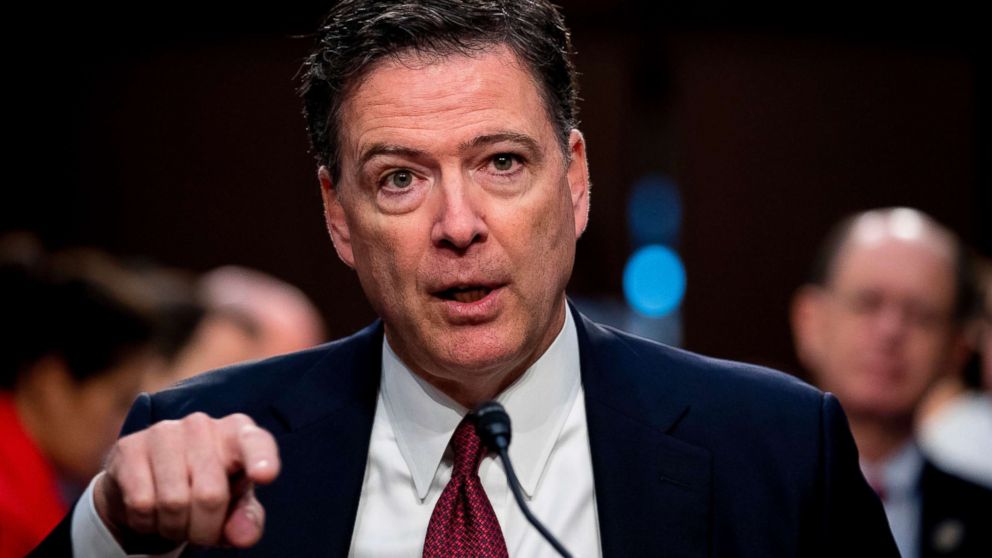Former FBI director James Comey speaks during a Senate Intelligence Committee hearing on Capitol Hill, in Washington on June 8, 2017.