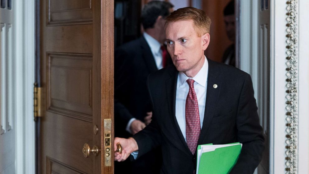 PHOTO: Sen. James Lankford leaves the Senate Republicans' policy lunch at the U.S. Capitol, June 6, 2017 in Washington, D.C.