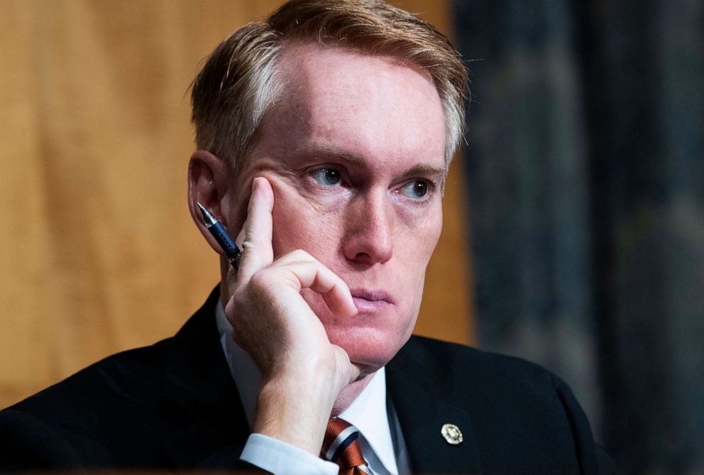 PHOTO: Sen. James Lankford, R-Okla., attends during the Senate Homeland Security and Governmental Affairs Committee hearing titled Threats to the Homeland, in Dirksen Senate Office Building on Sept. 24, 2020.