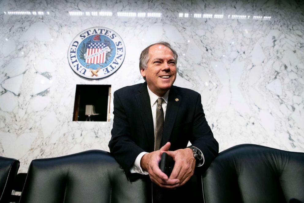 PHOTO: James Wolfe, then-director of security with the Senate Intelligence Committee, waits for the start of a hearing with the nation's national security chiefs about Russia's election meddling, on Capitol Hill in Washington on June 7, 2017.