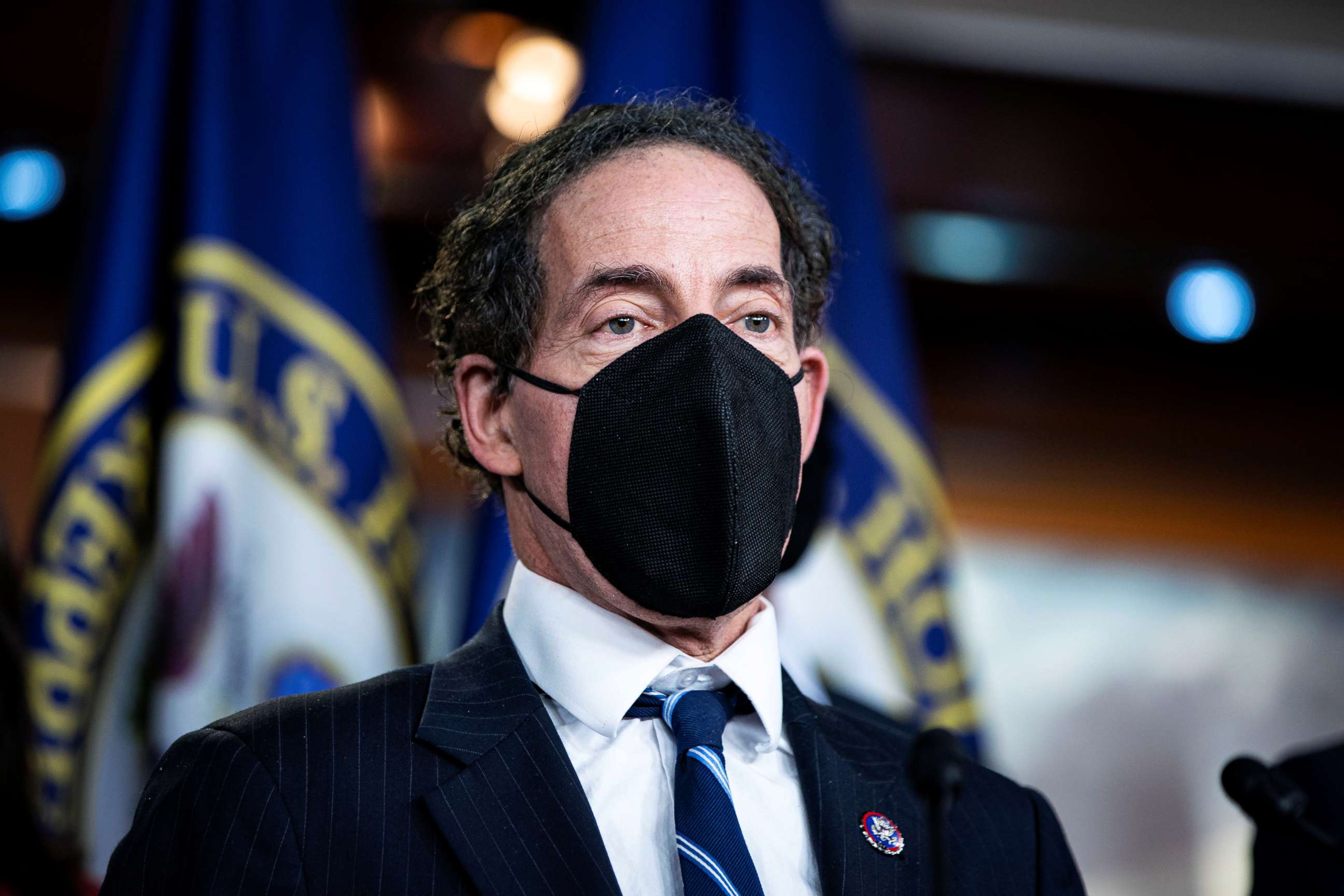 PHOTO: House lead impeachment manager Rep. Jamie Raskin speaks during a news conference, Feb. 13, 2021, in Washington, DC.