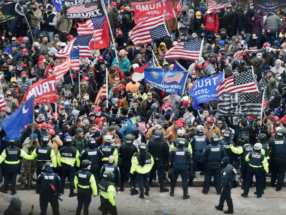 PHOTO: Trump supporters clash with police and security forces as they storm the Capitol, Jan. 6, 2021.