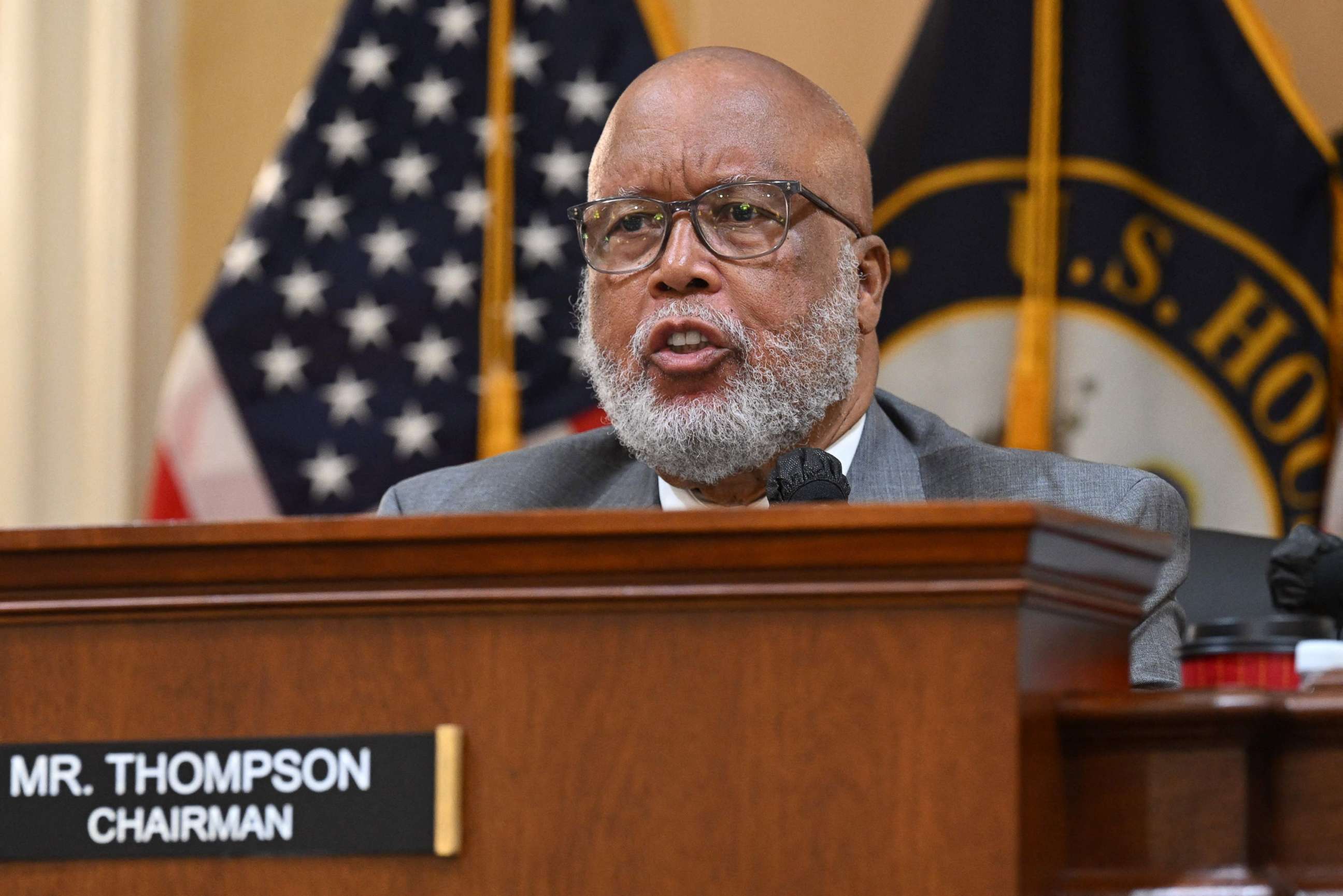 PHOTO:  Rep. Bennie Thompson, Chairman of the Select Committee to Investigate the Jan. 6th Attack on the US Capitol, speaks during a hearing on the Jan. 6th investigation on June 13, 2022 on Capitol Hill in Washington, D.C.