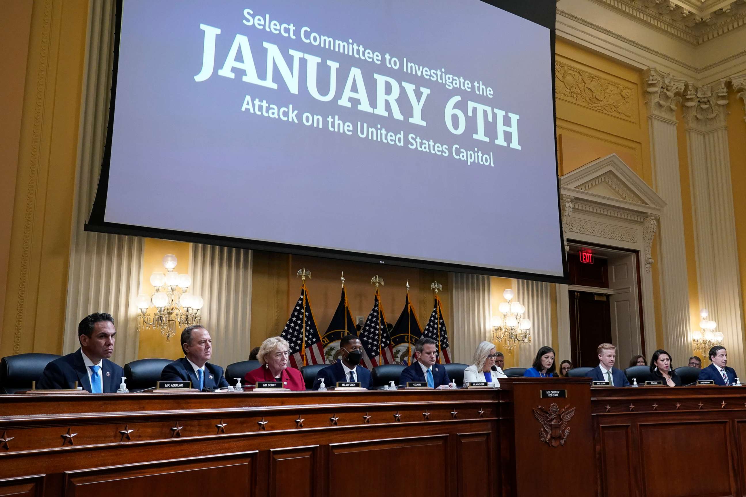 PHOTO: In this July 21, 2022 file photo the House select committee investigating the Jan. 6 attack on the Capitol holds a hearing at the Capitol.