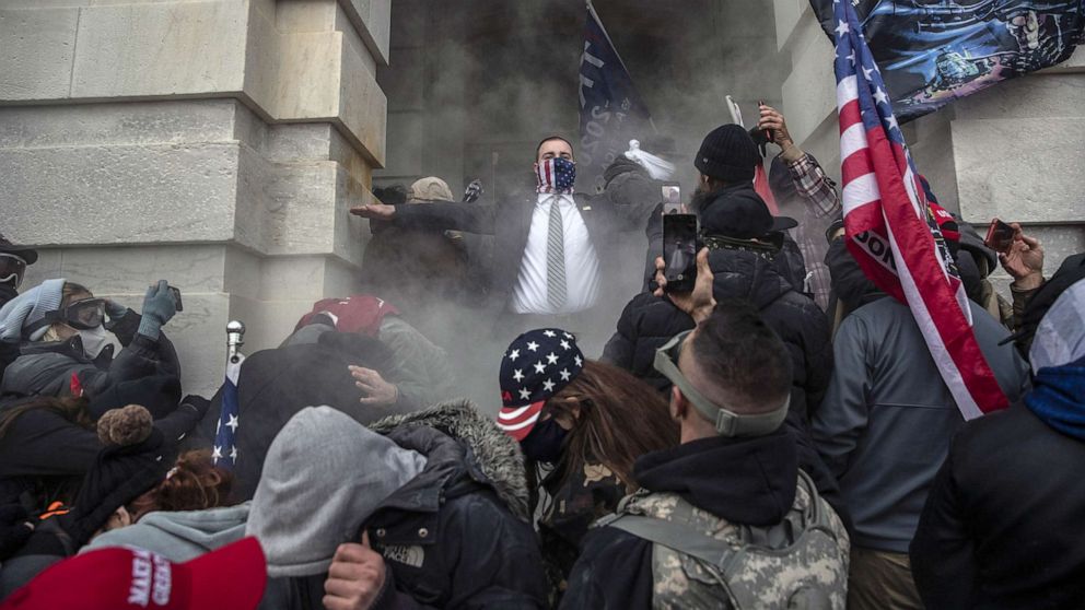 PHOTO: FILE - Demonstrators attempt to breach the U.S. Capitol after they earlier stormed the building in Washington, DC, Jan. 6, 2021.