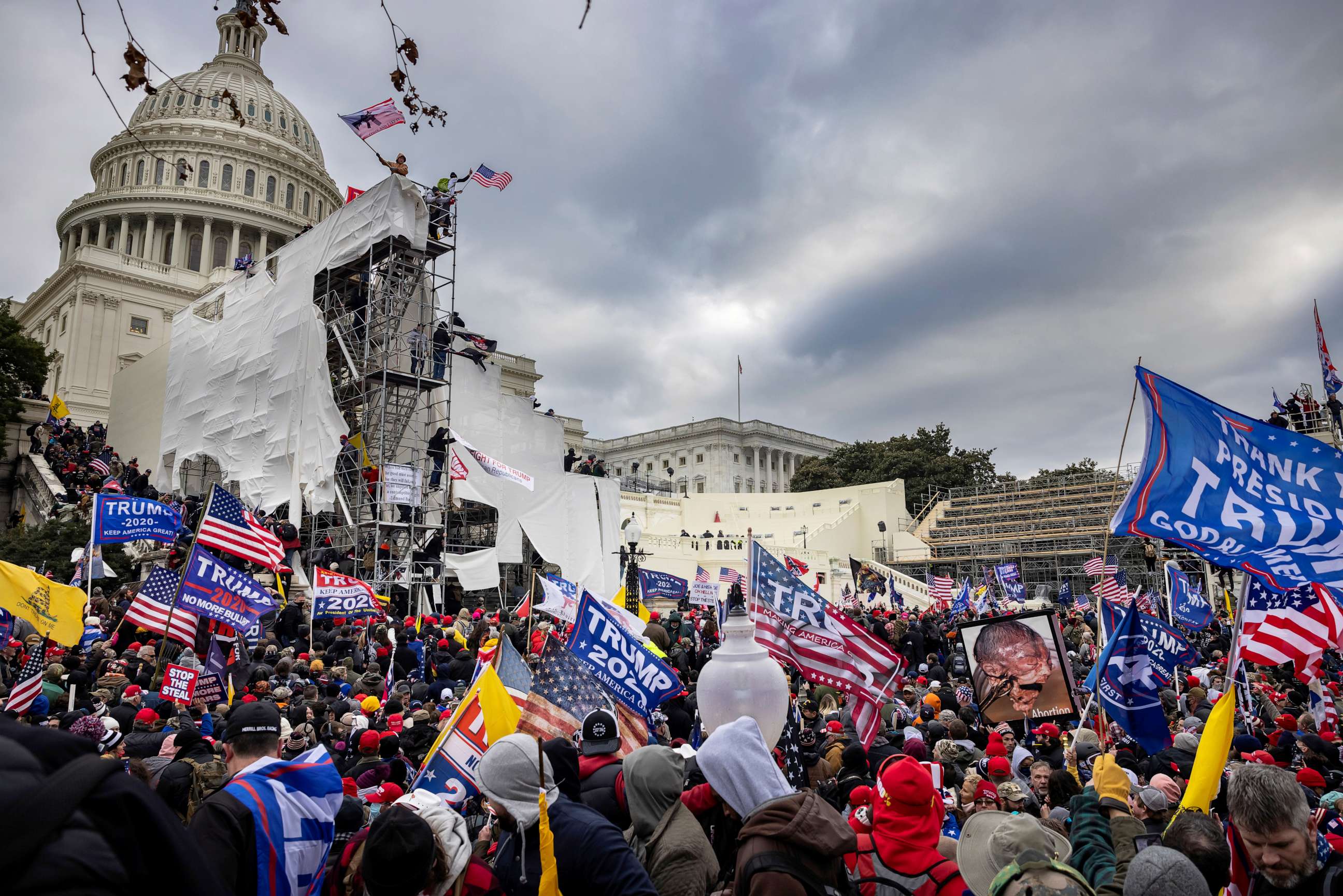 PHOTO: Trump supporters clash with police and security forces as people try to storm the US Capitol on January 6, 2021 in Washington, DC.
